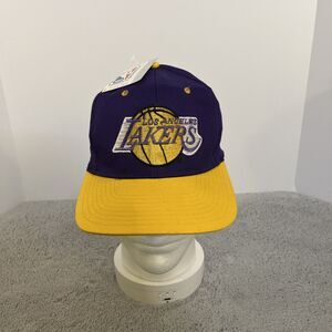 Vintage 90s Competitor Los Angeles Lakers Snapback Hat Purple Yellow NWT